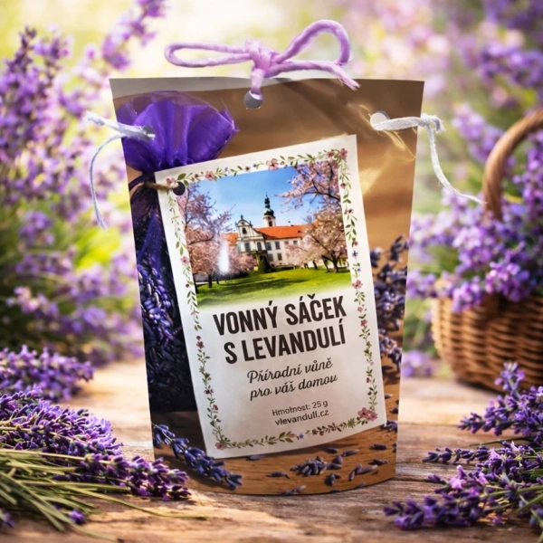 Pytlíček s levandulí , organza, 25 g - zamek