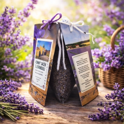 Pytlíček s levandulí , organza, 25 g - buchlov v zimě